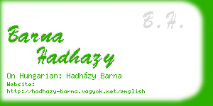 barna hadhazy business card