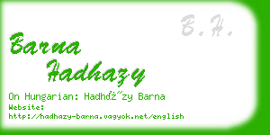 barna hadhazy business card